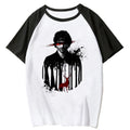 Dark Glitch Anime Raglan Oversized Casual Streetwear Cotton T-Shirt
