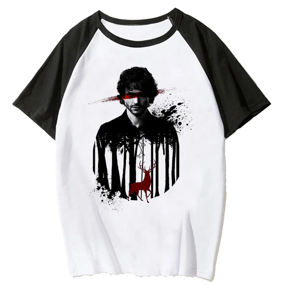 Dark Glitch Anime Raglan Oversized Casual Streetwear Cotton T-Shirt