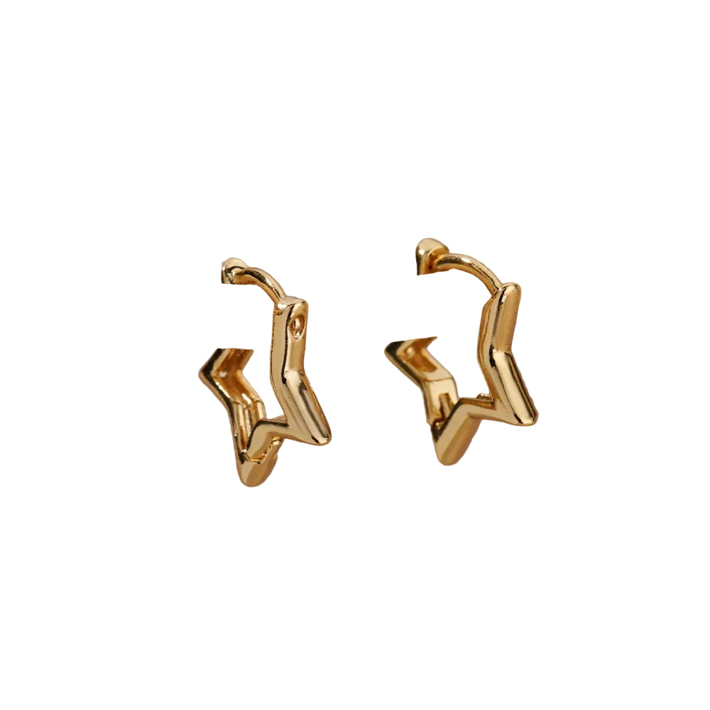 Celestial Star Hoop Earrings Y2K Alternative Fashion Statement Jewelry