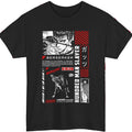 Anime Goth Retro Manga Streetwear Tee with Dark Panel Graphic Design