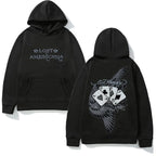 Illustrated Bird Graphic Hoodie with Oversized Streetwear Fit and Back Print