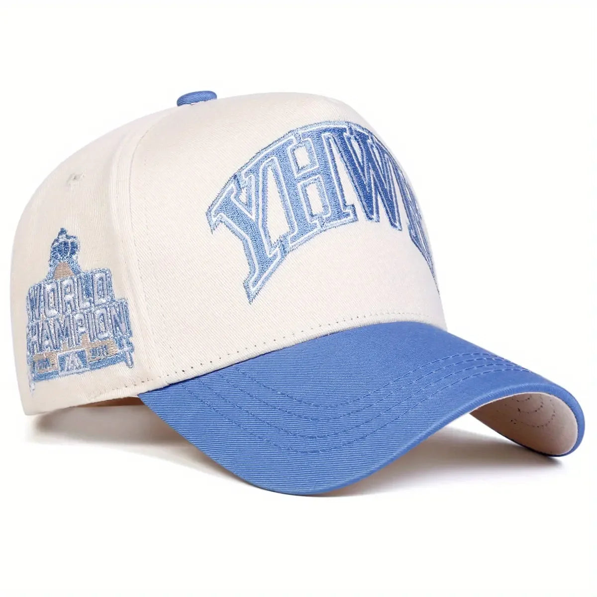 Embroidered Two-Tone Adjustable Baseball Cap with Curved Brim for Modern Streetwear Fashion