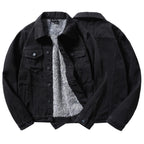 Men's Utility Inspired Button Front Jacket with Warm Lined Casual Streetwear Design