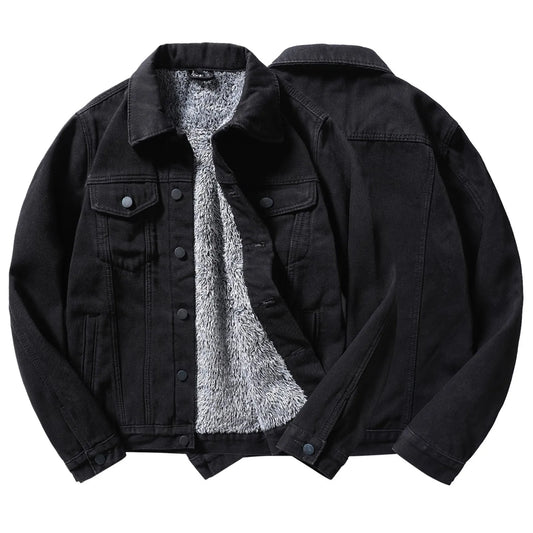Men's Utility Inspired Button Front Jacket with Warm Lined Casual Streetwear Design