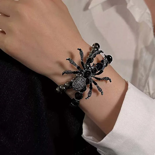 Gothic Spider Bracelet with Web Inspired Alternative Fashion Details