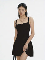 Corset Inspired Mini Dress with Sweetheart Neckline and Flared Skirt