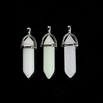 Luminous Crystal Point Pendant Necklace for Cyber Goth and Y2K Styling