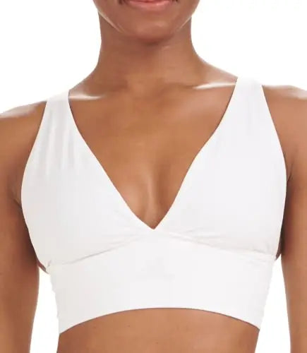 Seamless Scoop-Neck Lounge Bra with Soft Cotton Construction, Wire-Free Comfort and Wide Fixed Straps
