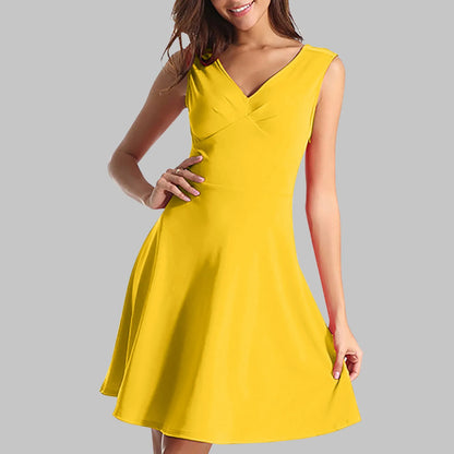 Sleeveless A-Line Mini Dress with Flared Hem and Clean Silhouette