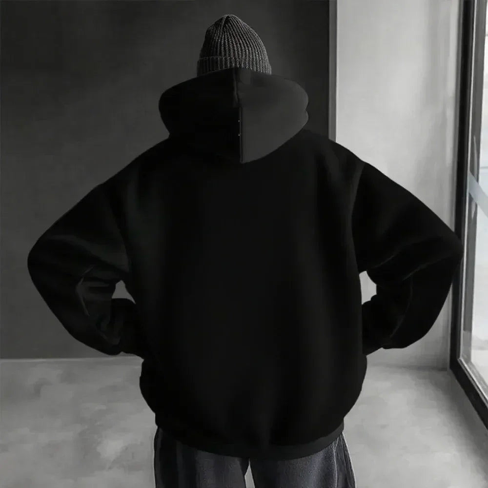 Dark Anime Cyber Streetwear Hoodie with Manga-Inspired Neon Character Artwork