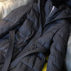 Women's Long Hooded Belted Puffer Coat with Quilted Design Mid-Length Winter Streetwear Outerwear