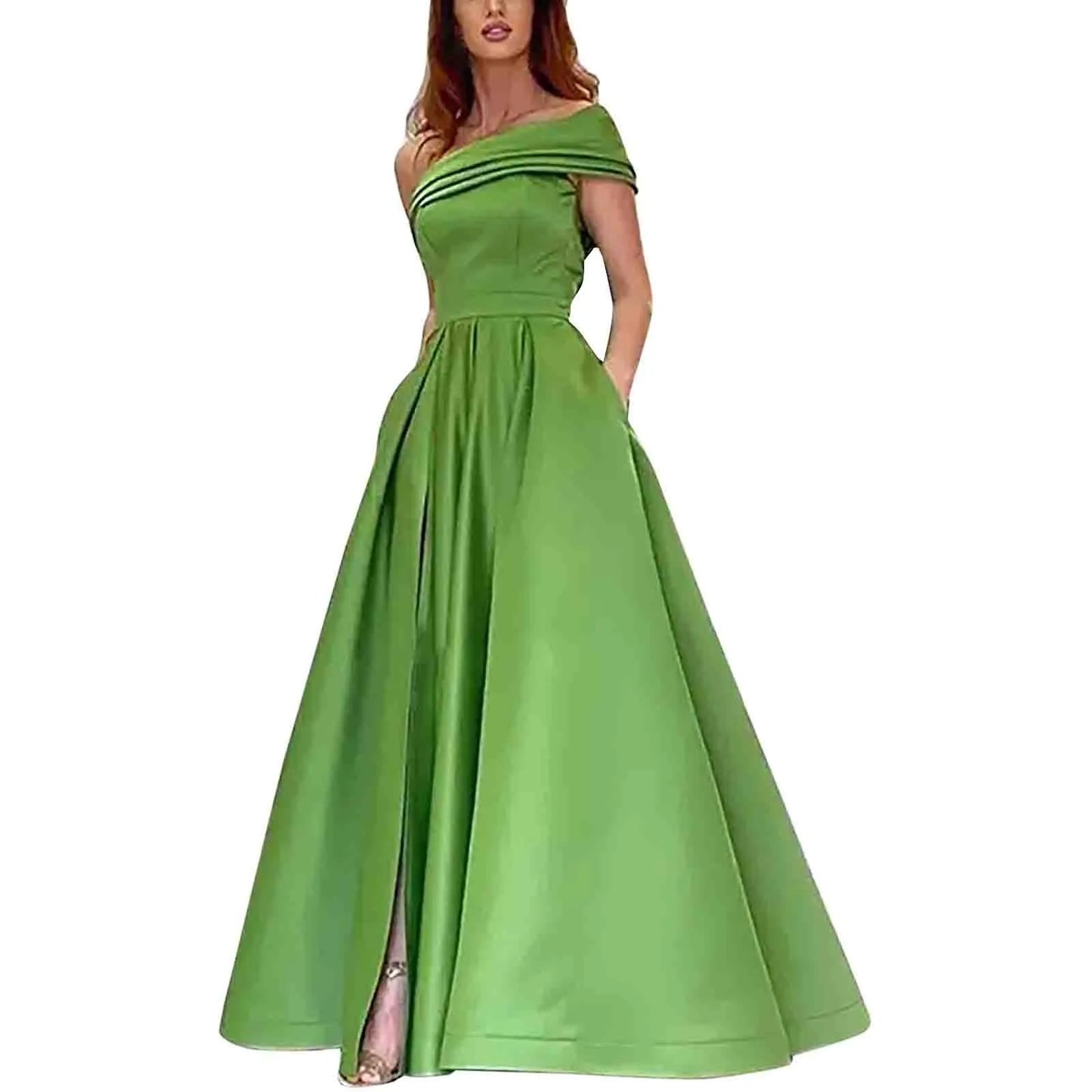 Off Shoulder High Slit Formal Alternative Evening Ball Gown