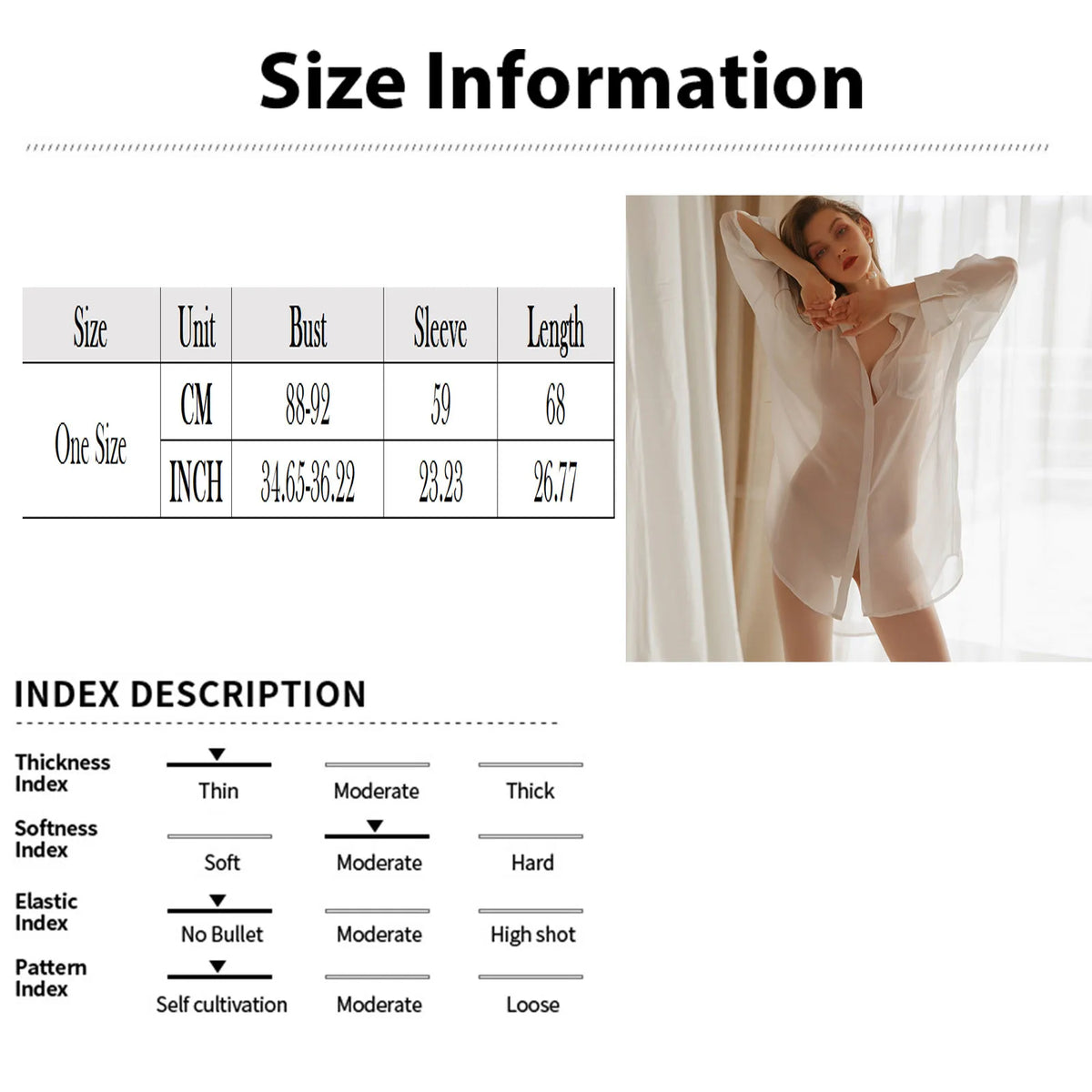 Sheer Chiffon Long-Sleeve Boyfriend Shirt Nightgown in Classic White