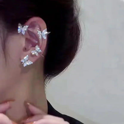 Butterfly Ear Cuff Clip Earrings for Fairy Gothic Alternative Fashion Styling