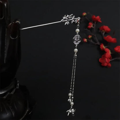 Celestial Moon Tassel Hair Stick Vintage Gothic Statement Hair Accessory