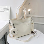 Structured Canvas Tote Messenger Bag with Large Capacity Everyday Design