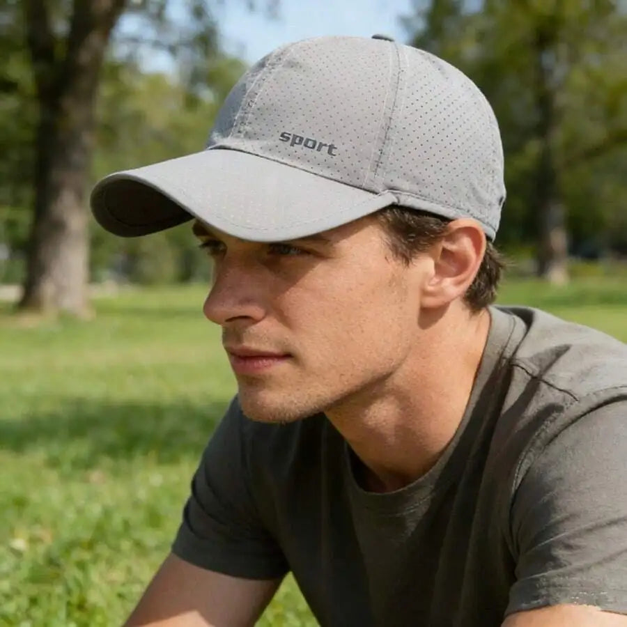 Men's Quick Dry Breathable Baseball Cap with Adjustable Fit for Outdoor Everyday Summer Wear
