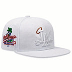 Embroidered Flat Brim Snapback Cap Adjustable Streetwear Hip Hop Baseball Fashion Hat