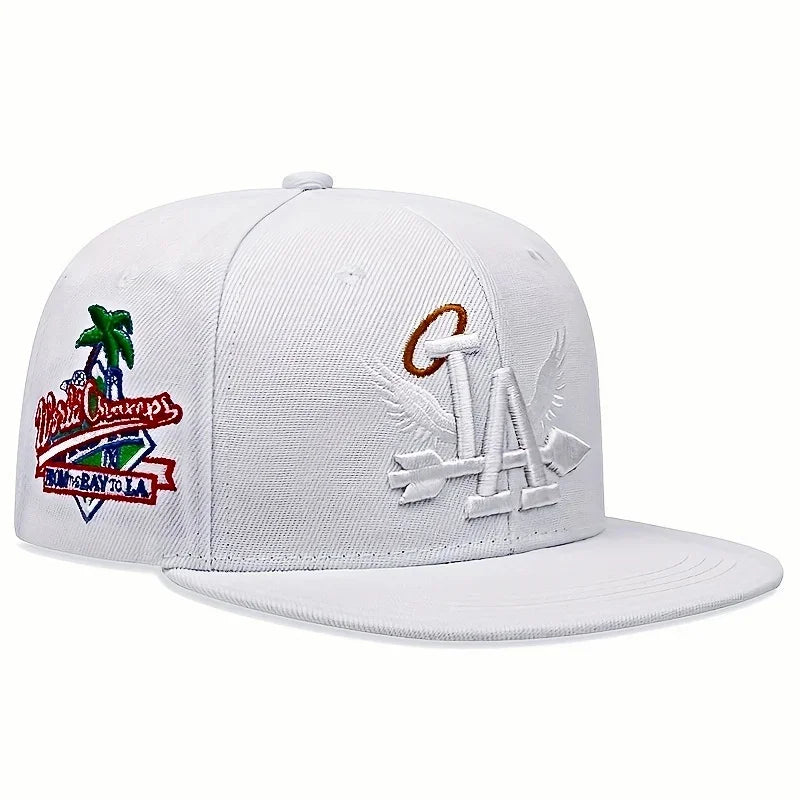 Embroidered Flat Brim Snapback Cap Adjustable Streetwear Hip Hop Baseball Fashion Hat