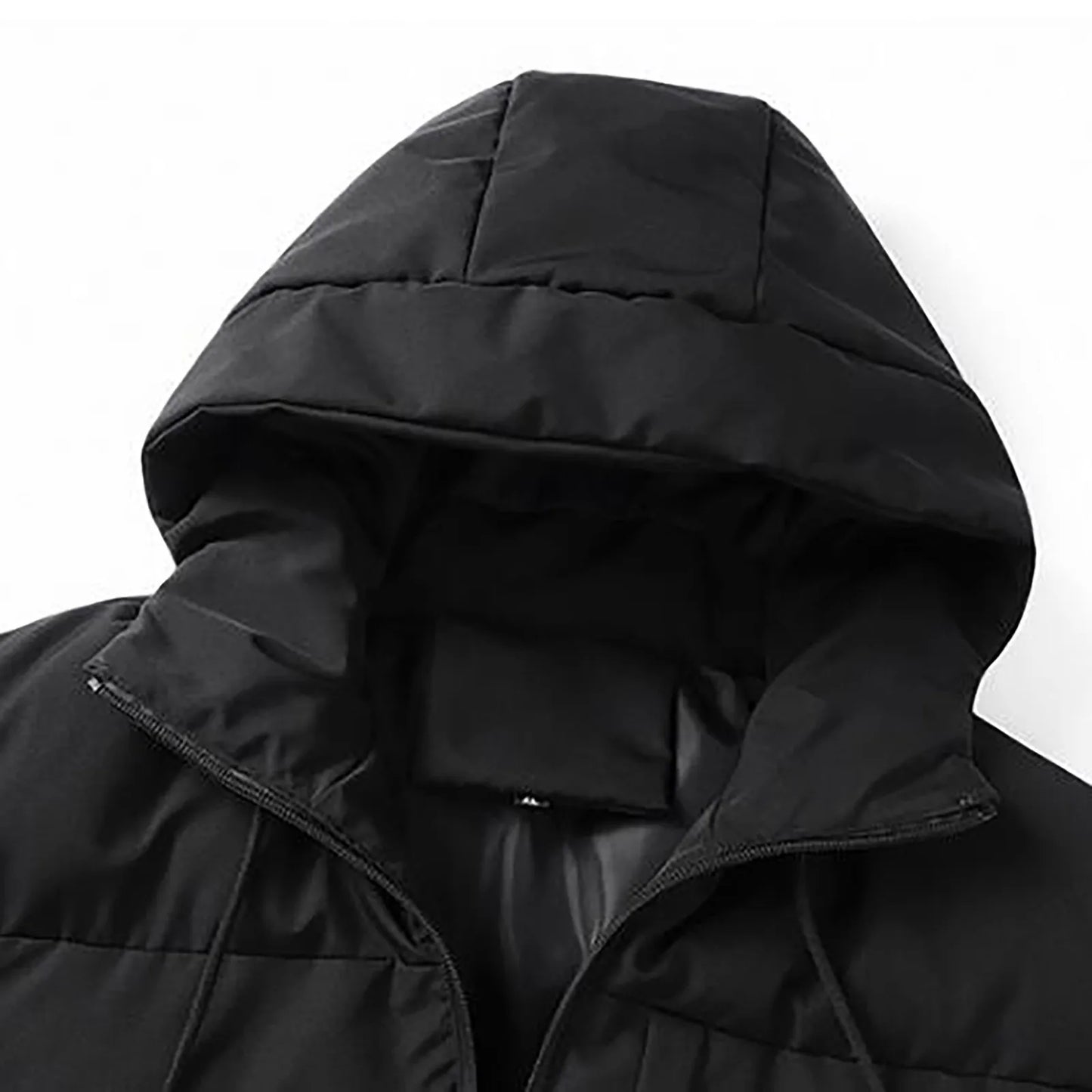 Men's Hooded Puffer Jacket with Quilted Design for Everyday Winter Streetwear Layering