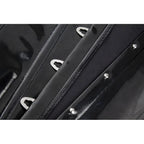 Glossy PVC Overbust Corset with Front Zip Closure and Lace-Up Back