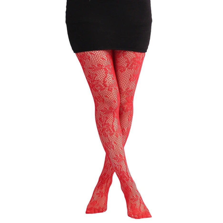 Branch Pattern Lace Fishnet Tights Nature Inspired Alternative Fashion Hosiery
