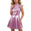 Glossy Skater Dress with Futuristic Anime Fashion Aesthetic