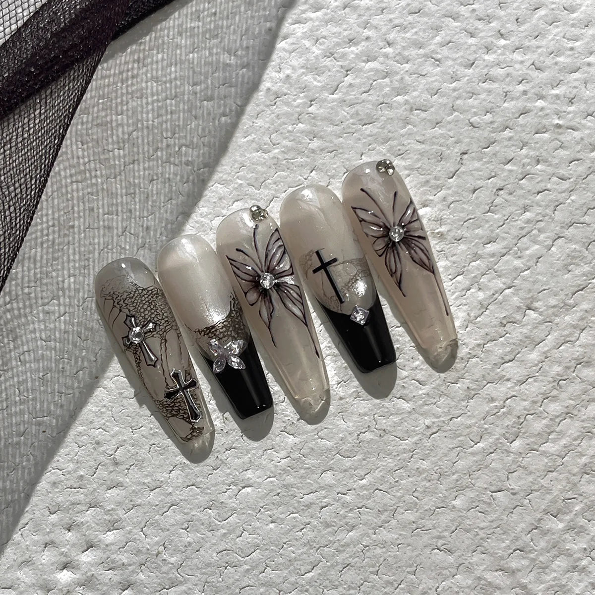 Gothic Star Nail Art Sticker Set for Alternative Statement Manicures