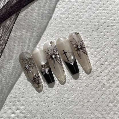 Gothic Star Nail Art Sticker Set for Alternative Statement Manicures