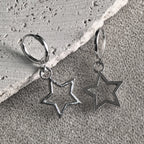 Hollow Star Drop Earrings Y2K Alternative Celestial Fashion Jewelry