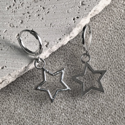 Hollow Star Drop Earrings Y2K Alternative Celestial Fashion Jewelry