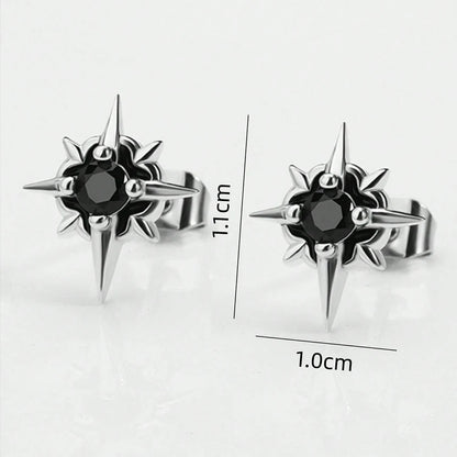 Celestial Star Stud Earrings With Alternative Gothic Statement Sparkle Design