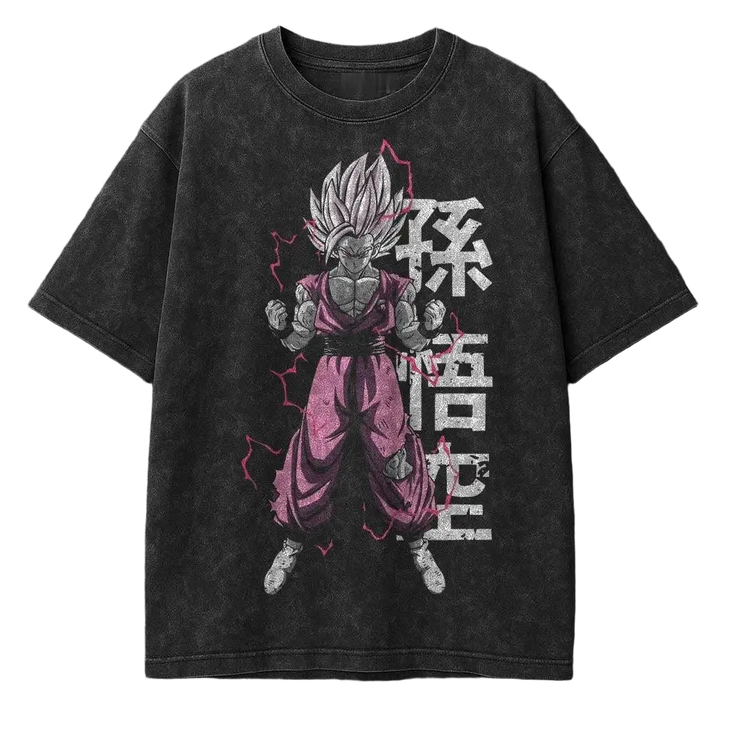 Anime Lightning Warrior Manga Graphic Vintage Oversized Streetwear Cotton Tee