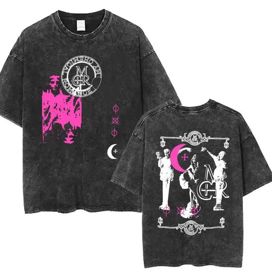 Retro Anime Goth Oversized Distressed Graphic Tee