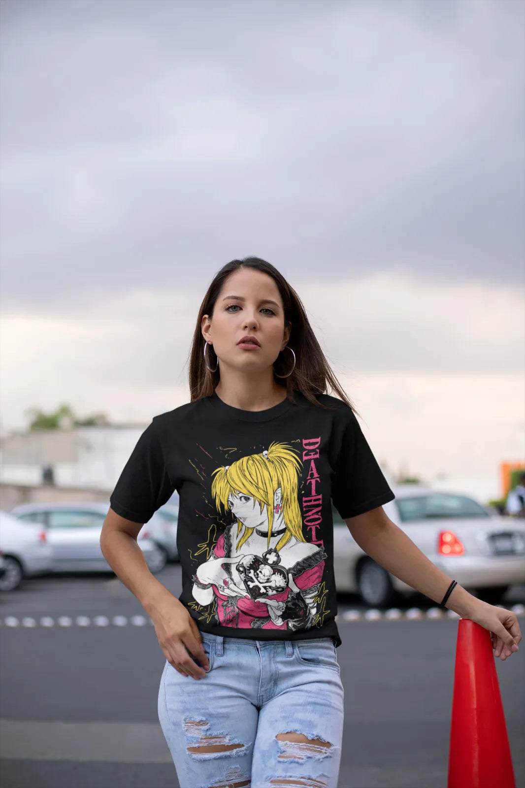 Vintage Manga Streetwear Tee with Dark Illustrated Character Artwork