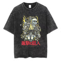 Dark Titan-Inspired Graphic Oversized Washed Alternative T-Shirt