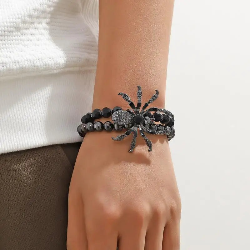 Gothic Spider Bracelet with Web Inspired Alternative Fashion Details