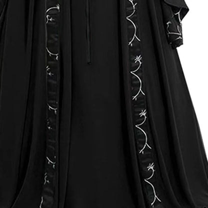 Elegant Lace-Up Gothic Maxi Dress with Dark Alternative Fashion Style