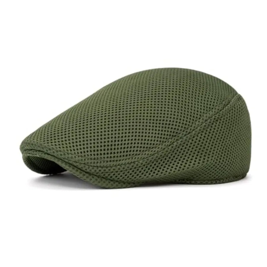 Breathable Mesh Ivy Flat Cap Cotton Casual Vintage Driving Streetwear Hat