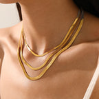 Minimalist Snake Chain Choker Necklace Modern Alternative Fashion Jewelry