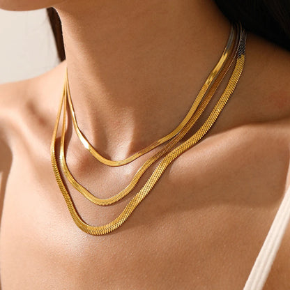 Minimalist Snake Chain Choker Necklace Modern Alternative Fashion Jewelry