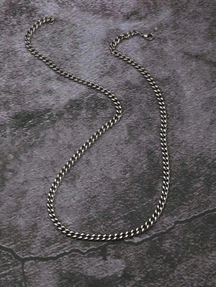 Minimalist Link Chain Necklace for Punk Streetwear and Alternative Fashion
