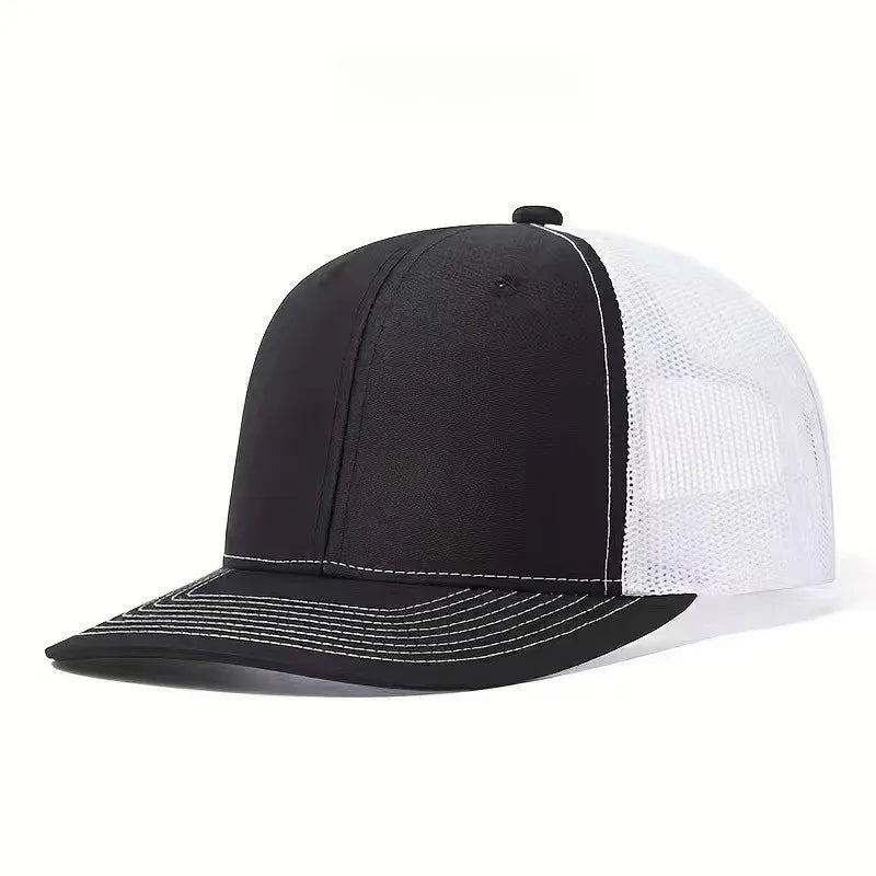 Breathable Mesh Trucker Cap Adjustable Curved Brim Casual Outdoor Streetwear Hat
