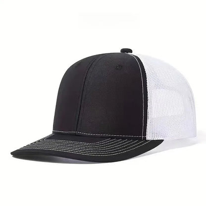 Breathable Mesh Trucker Cap Adjustable Curved Brim Casual Outdoor Streetwear Hat