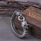 Wolf Charm Chain Bracelet With Nordic Inspired Punk Statement Design
