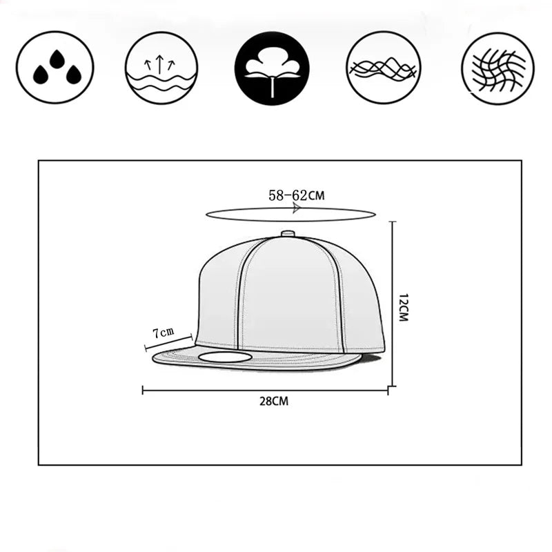 Structured Embroidered Snapback Baseball Cap with Flat Brim for Urban Streetwear Fashion Style