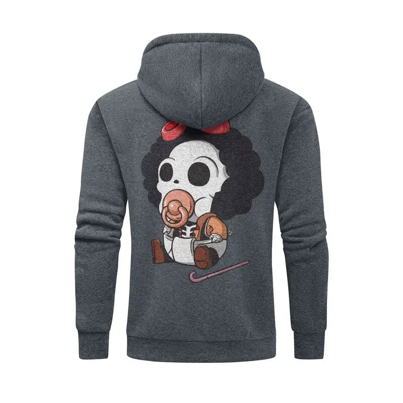 Anime Skull Character Hoodie with Kawaii Streetwear Aesthetic