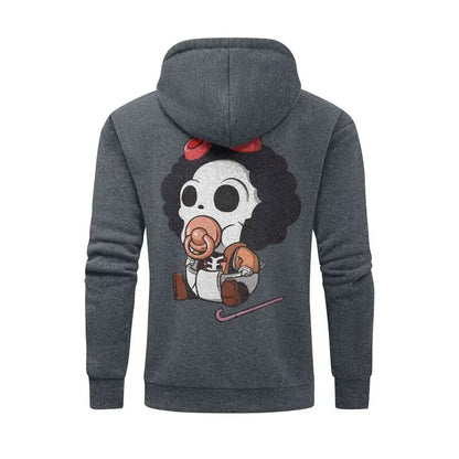 Anime Skull Character Hoodie with Kawaii Streetwear Aesthetic