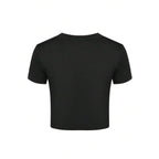 Dark Graphic Crop Tee with Gothic Artwork and Fitted Streetwear Silhouette