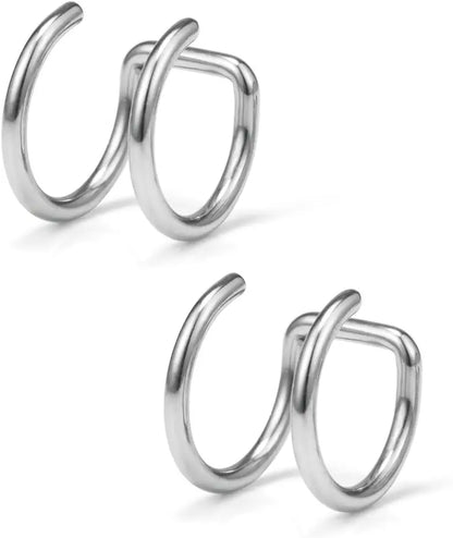 Stackable Ear Cuff Set for Punk Gothic and Alternative Fashion